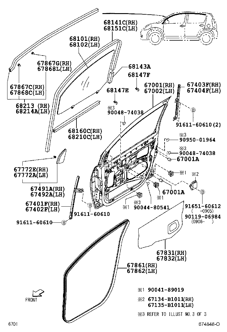 67404-B1010 FRAME SUB-ASSY, FRONT DOOR, REAR LOWER LH product image