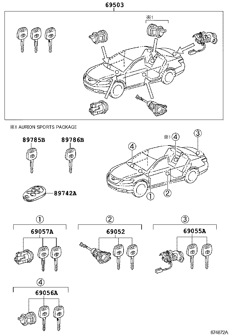 69005-06350 CYLINDER SET, LOCK product image