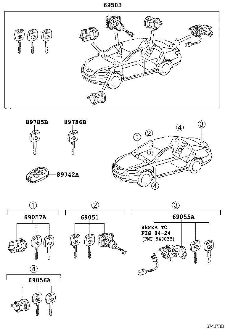 69005-06350 CYLINDER SET, LOCK product image