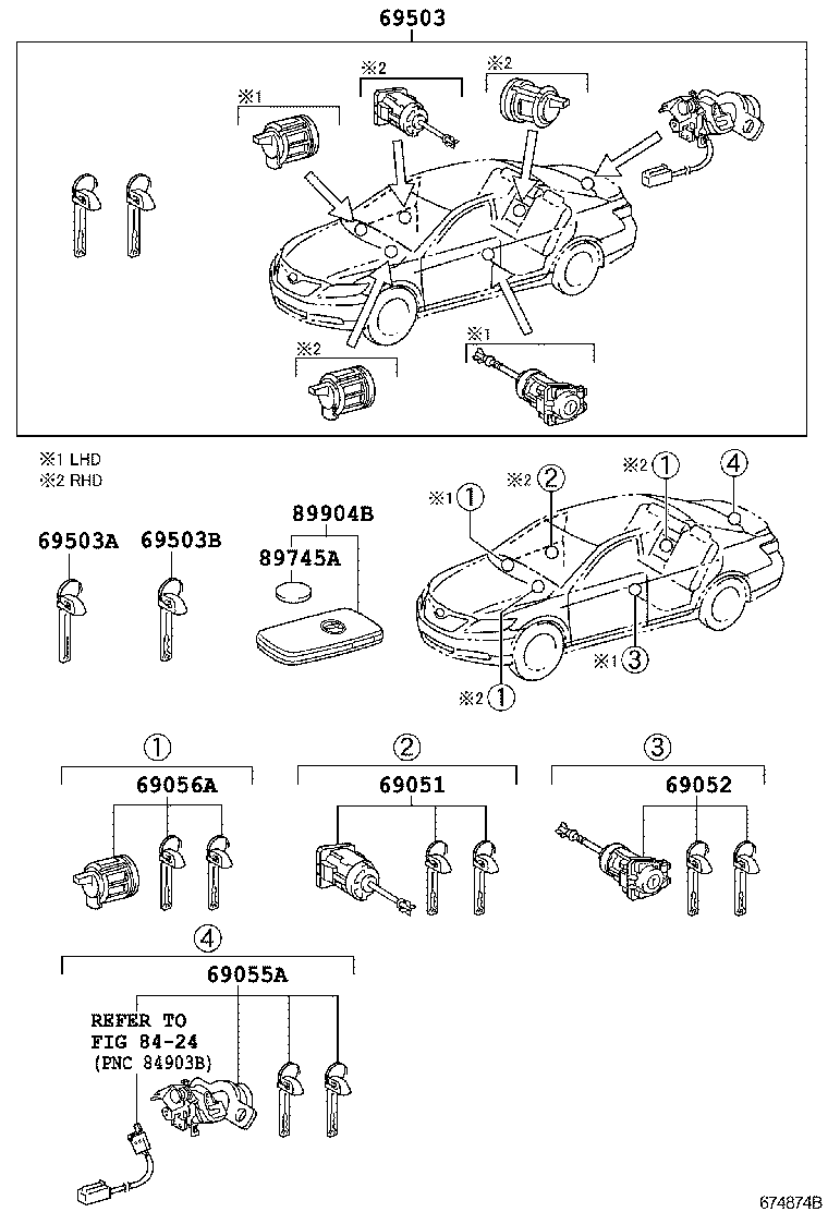 69005-06350 CYLINDER SET, LOCK product image