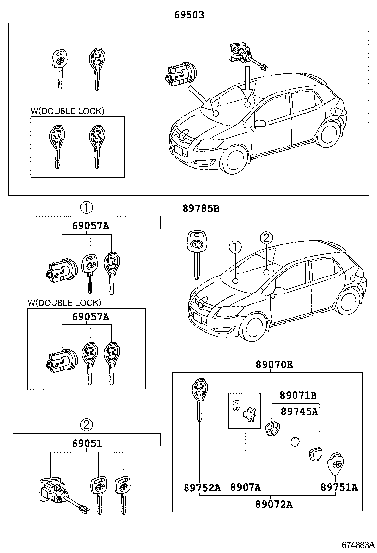69005-12C40 CYLINDER SET, LOCK product image