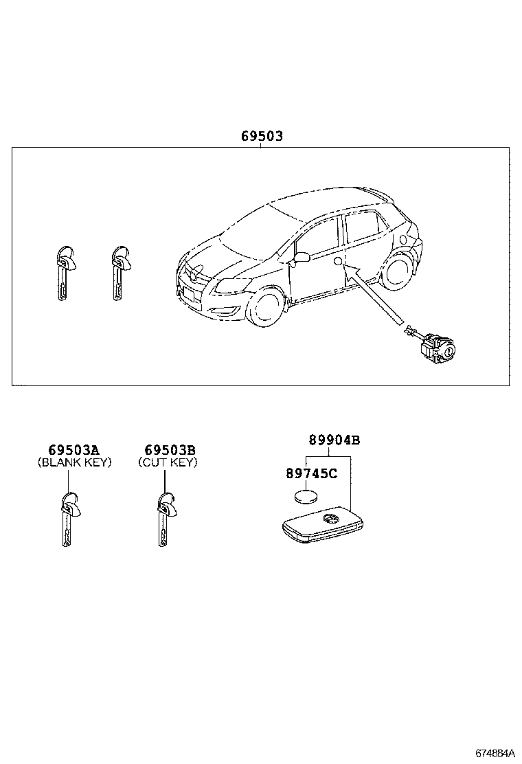 69005-12C40 CYLINDER SET, LOCK product image