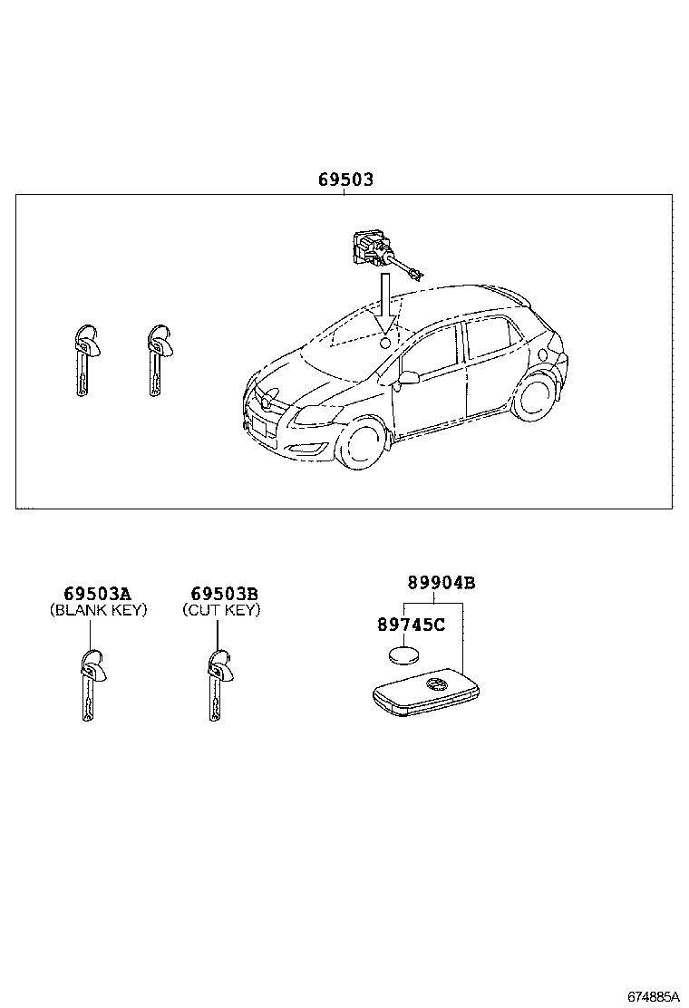 69005-12C40 CYLINDER SET, LOCK product image