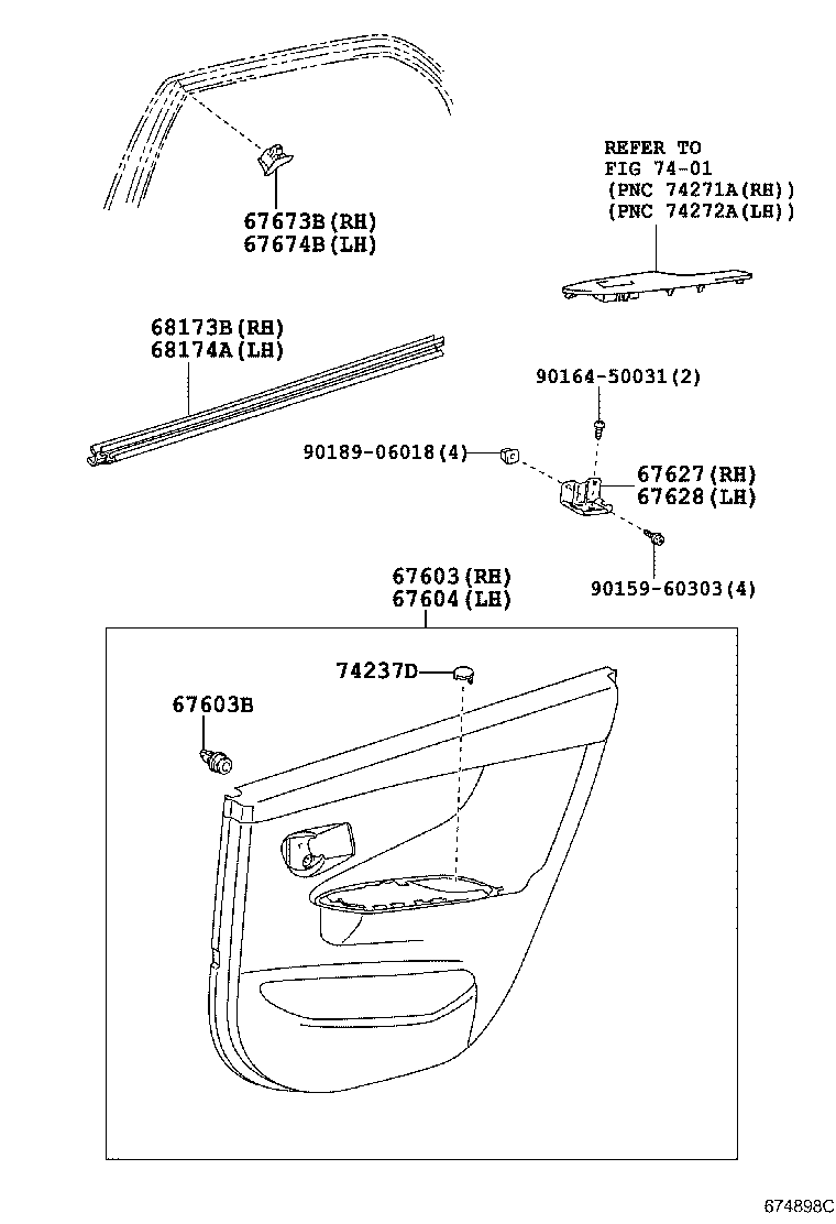 68630-12120 CHECK ASSY, REAR DOOR, RH product image