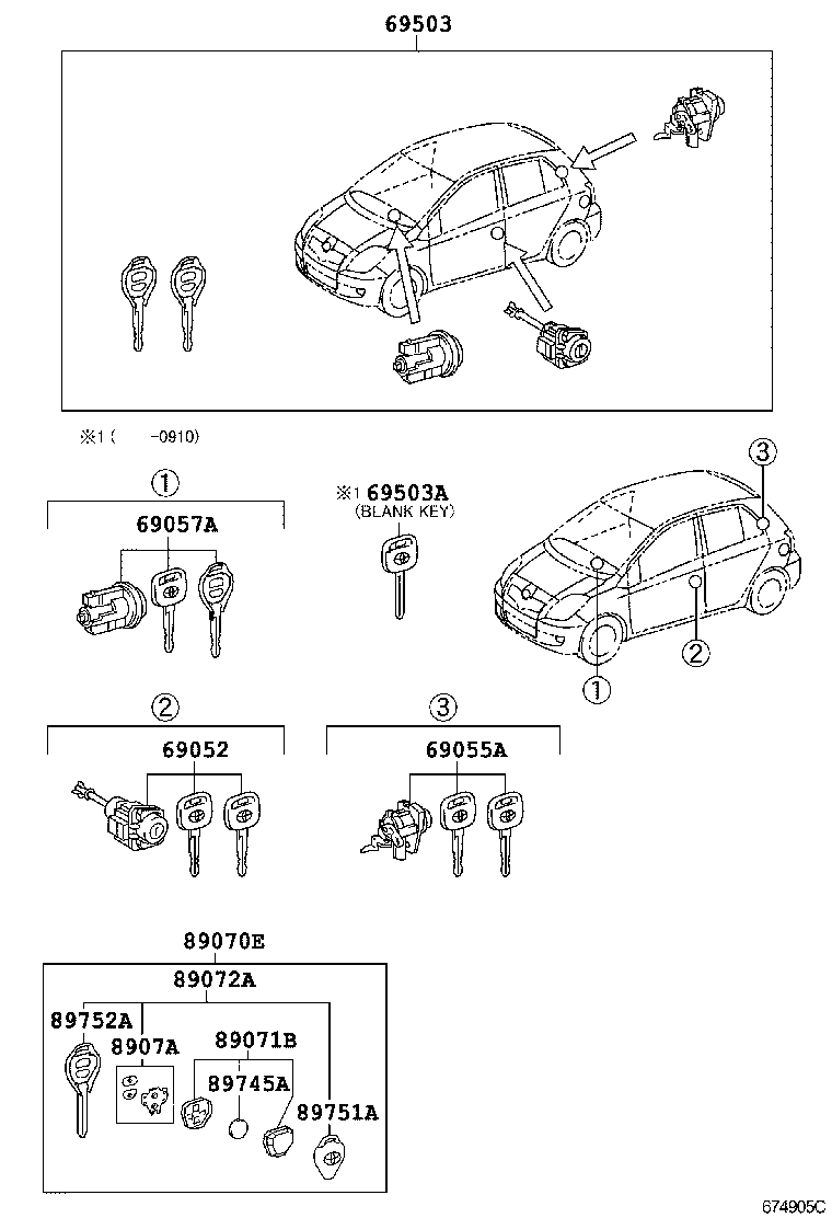 69005-0D200 CYLINDER SET, LOCK product image