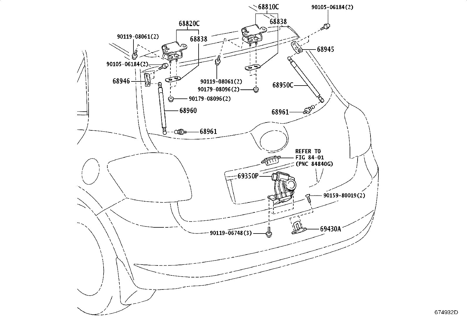 68960-12330 STAY ASSY, BACK DOOR, LH product image