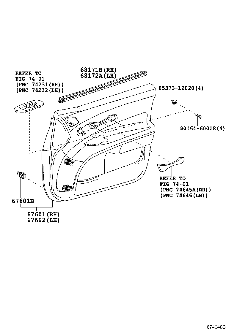 67610-12L50-J7 BOARD SUB-ASSY, FRONT DOOR TRIM, RH product image