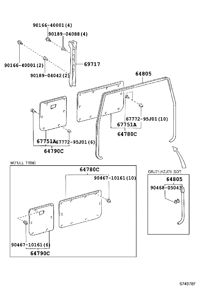 Toyota 67848-60080 COVER, BACK DOOR SERVICE HOLE, LH