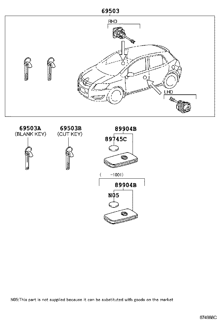 69005-02610 CYLINDER SET, LOCK product image