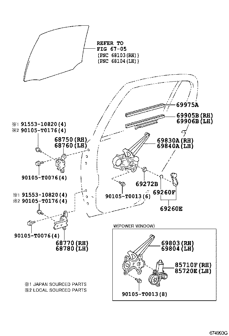 69905-0D080 CHANNEL SUB-ASSY, REAR DOOR GLASS, RH product image