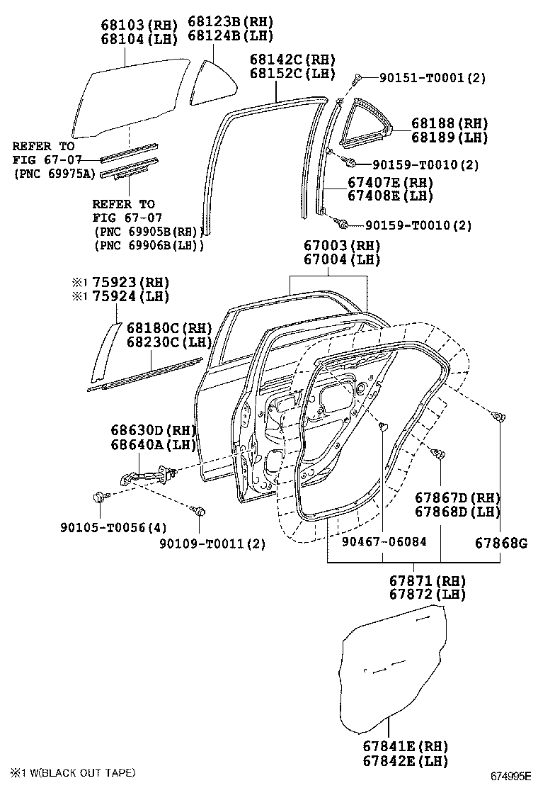67003-0D170 PANEL SUB-ASSY, REAR DOOR, RH product image