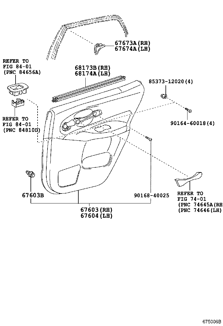 67114-02110 PANEL, REAR DOOR, OUTER LH product image