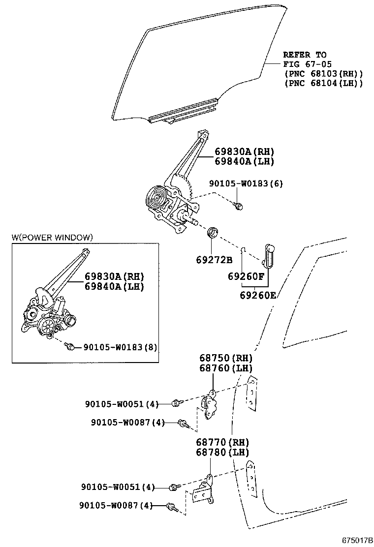 69830-02210 REGULATOR ASSY, REAR DOOR WINDOW, RH product image