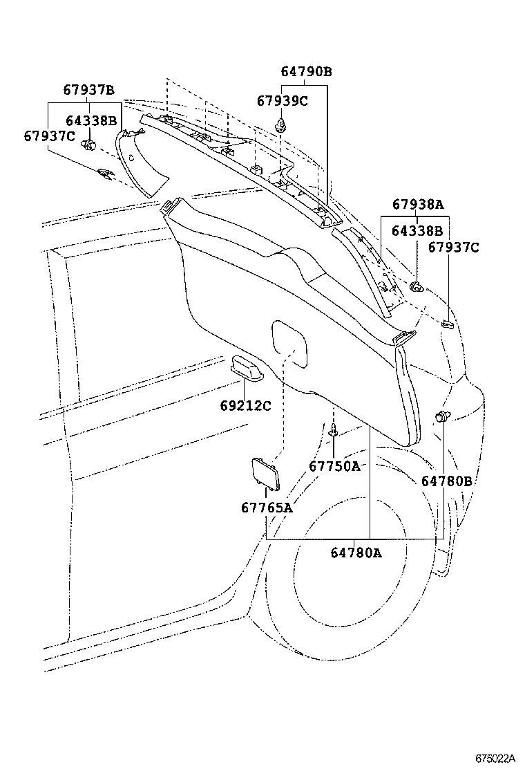 67881-02080 WEATHERSTRIP, BACK DOOR product image