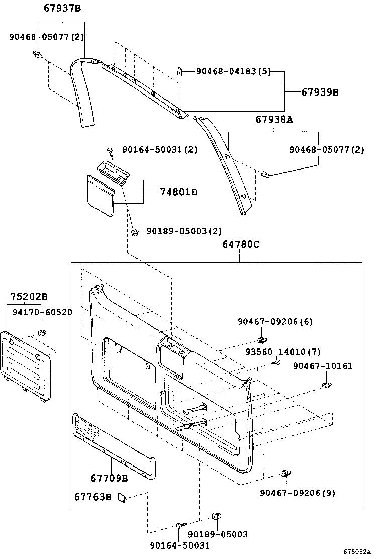 68105-60041 GLASS, BACK DOOR product image