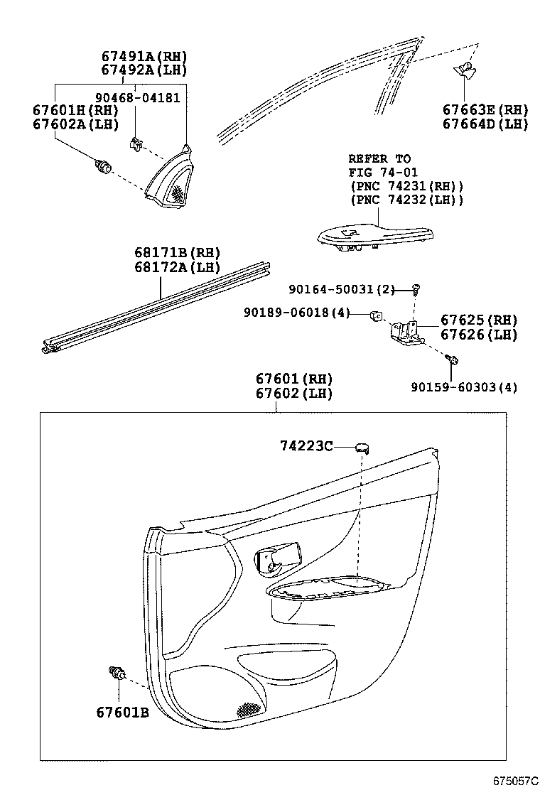 68101-12A72 GLASS SUB-ASSY, FRONT DOOR, RH product image
