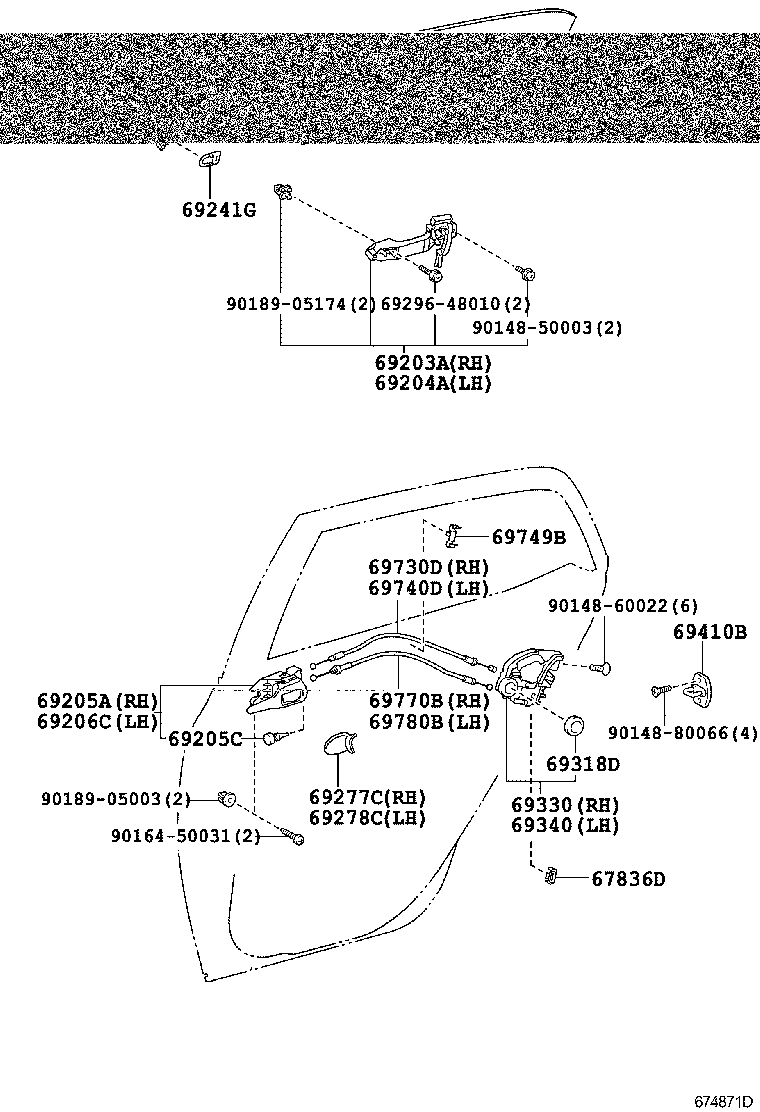 69830-12420 REGULATOR ASSY, REAR DOOR WINDOW, RH product image