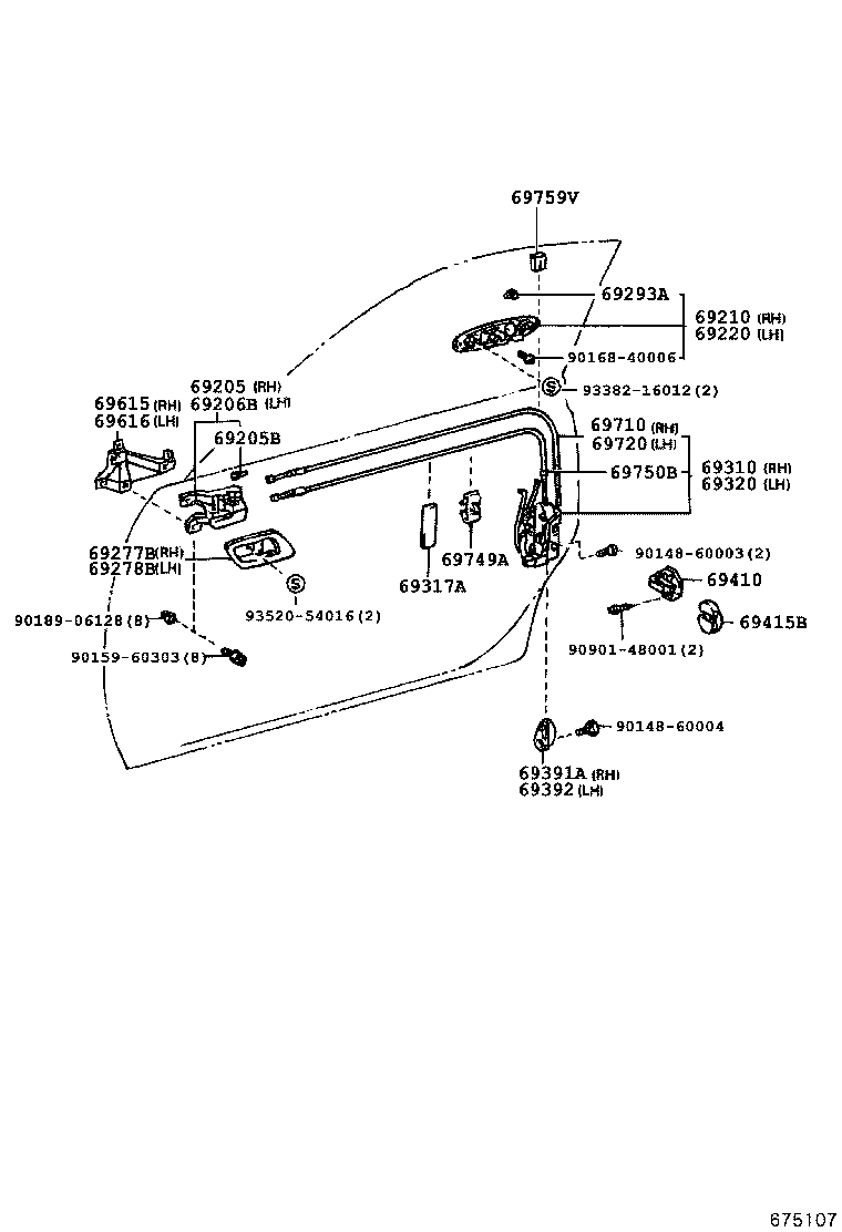 69220-14110-F1 HANDLE ASSY, FRONT DOOR OUTSIDE, LH product image