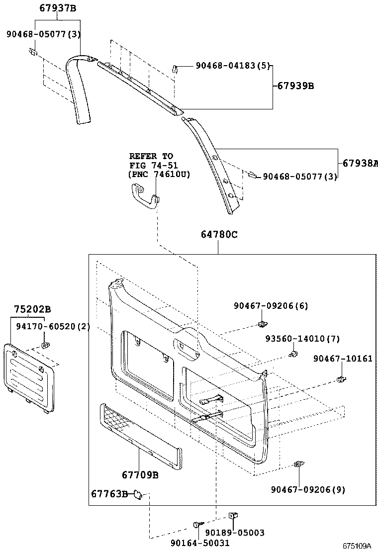 68105-60041 GLASS, BACK DOOR product image