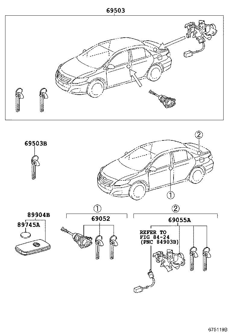69005-02290 CYLINDER SET, LOCK product image