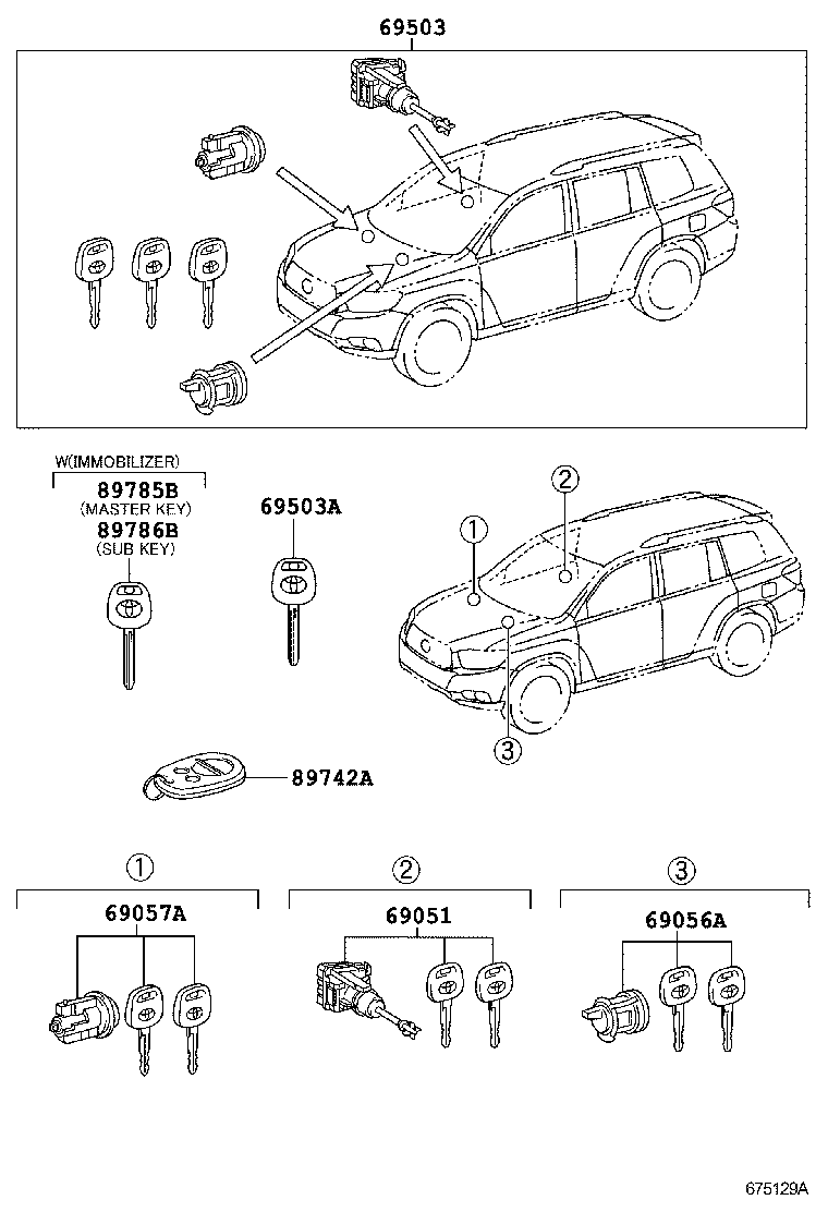 69005-48330 CYLINDER SET, LOCK product image