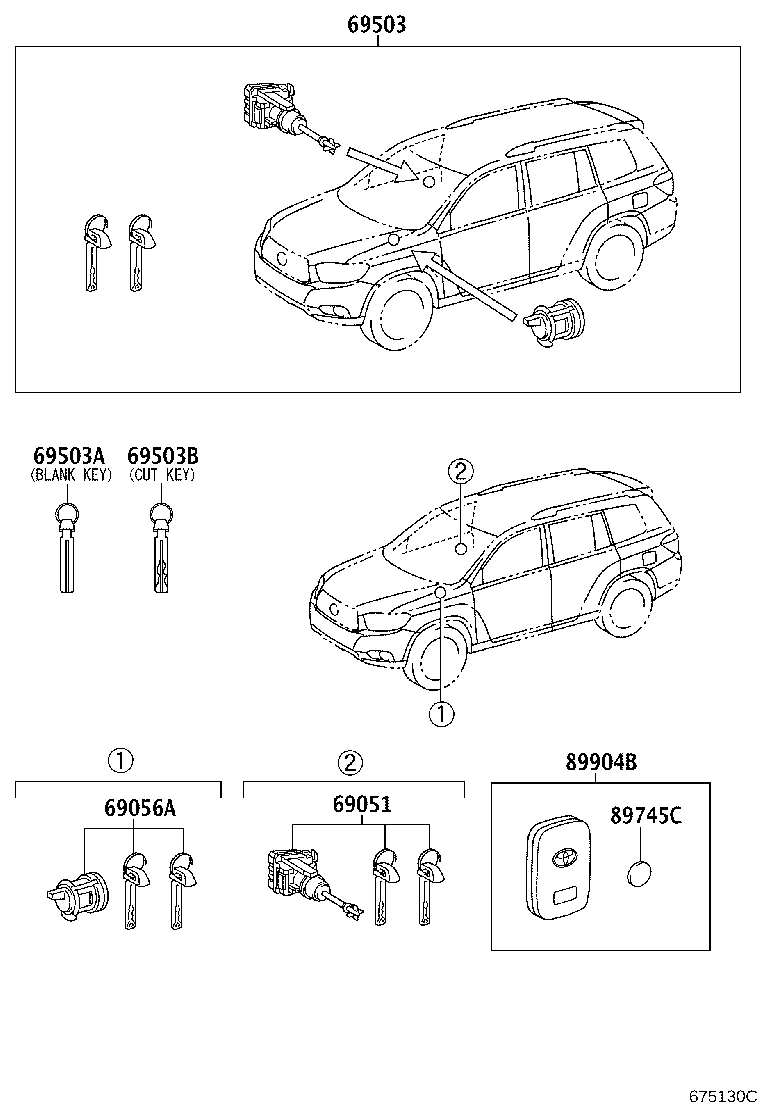 69005-48330 CYLINDER SET, LOCK product image