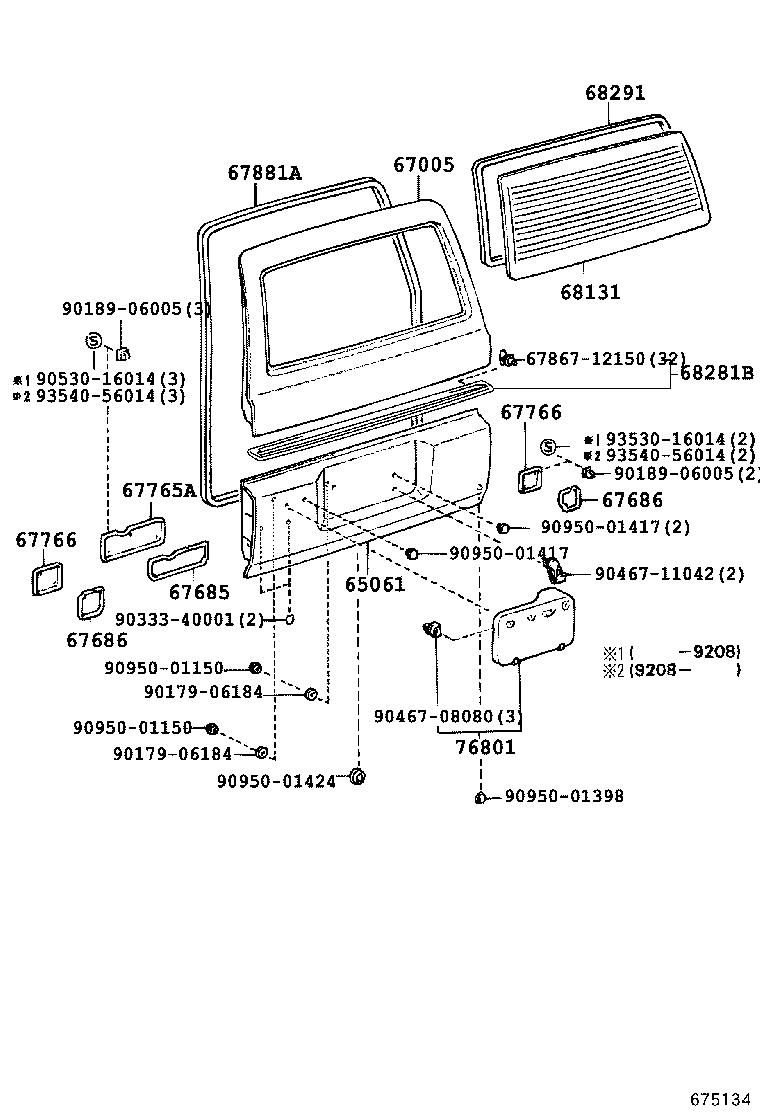 67006-60030 PANEL SUB-ASSY, BACK DOOR, LH product image