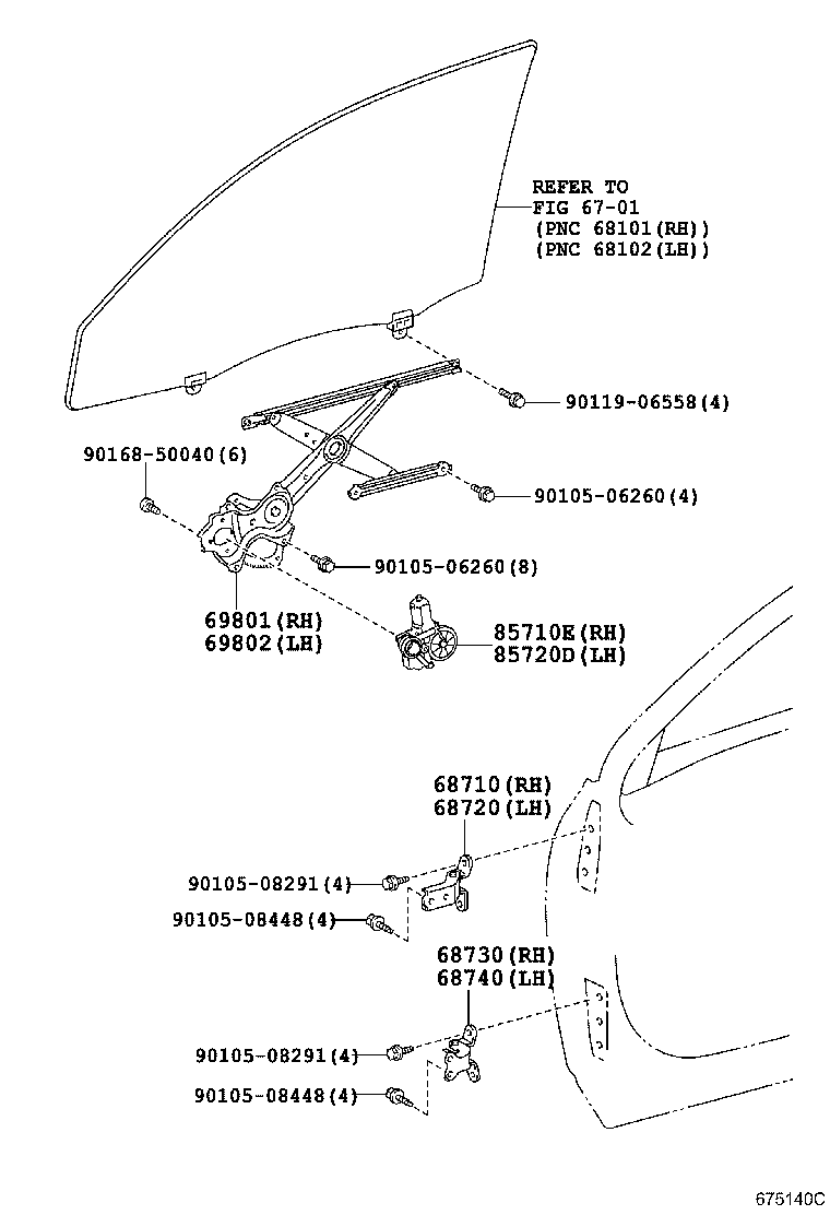 Toyota 85720-48070 MOTOR ASSY, POWER WINDOW REGULATOR, LH