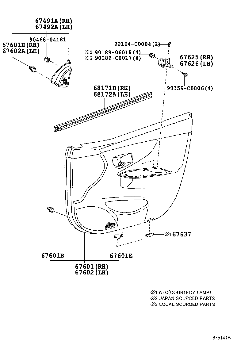 67403-02090 FRAME SUB-ASSY, FRONT DOOR, REAR LOWER RH product image