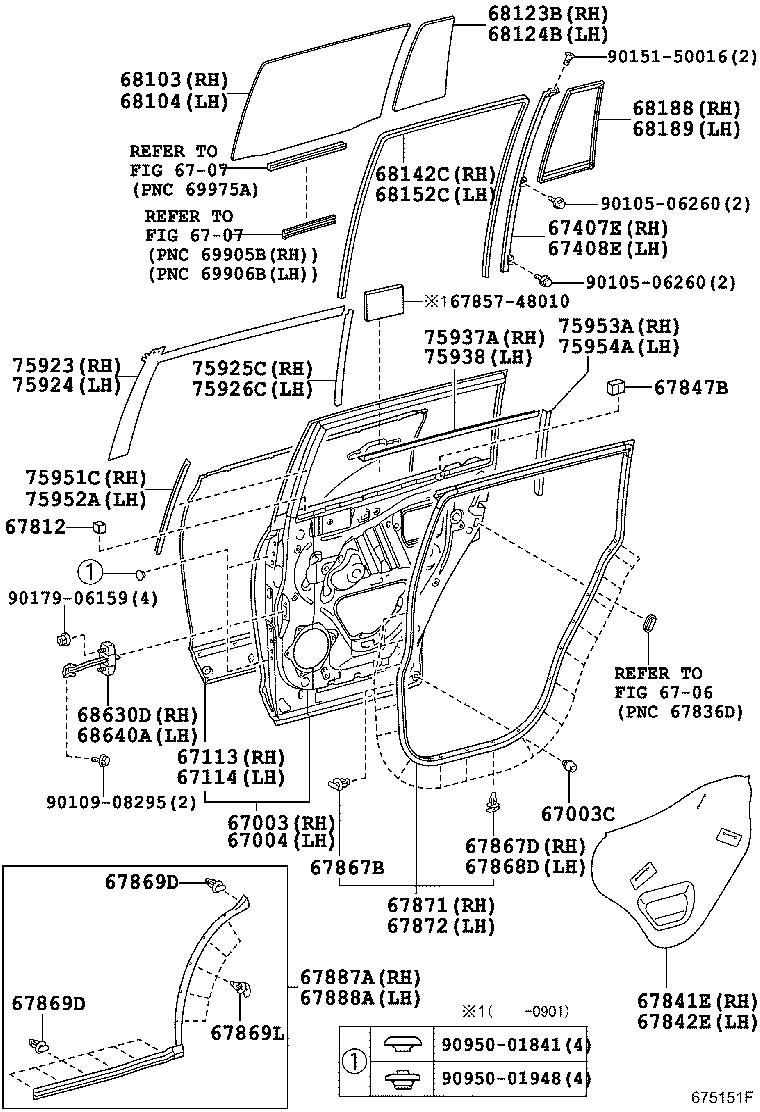 Toyota 67004-48120 PANEL SUB-ASSY, REAR DOOR, LH