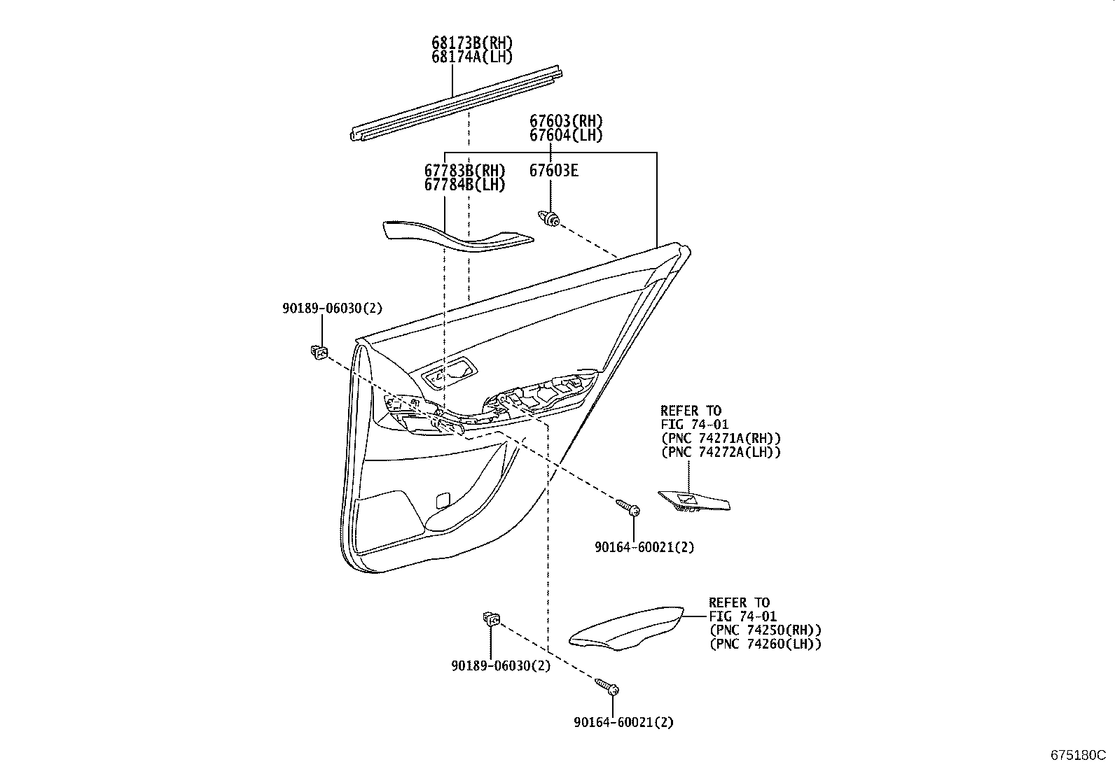 67003-20830 PANEL SUB-ASSY, REAR DOOR, RH product image
