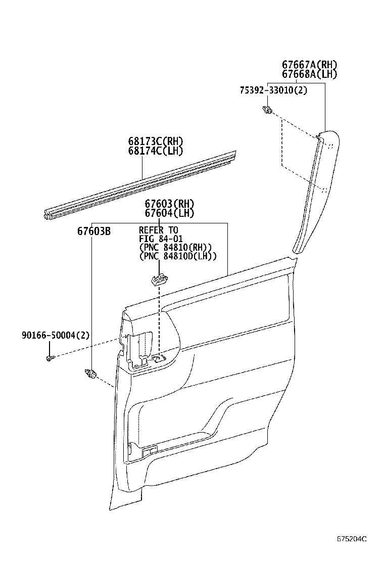 67004-28530 DOOR SUB-ASSY, SLIDE, LH product image