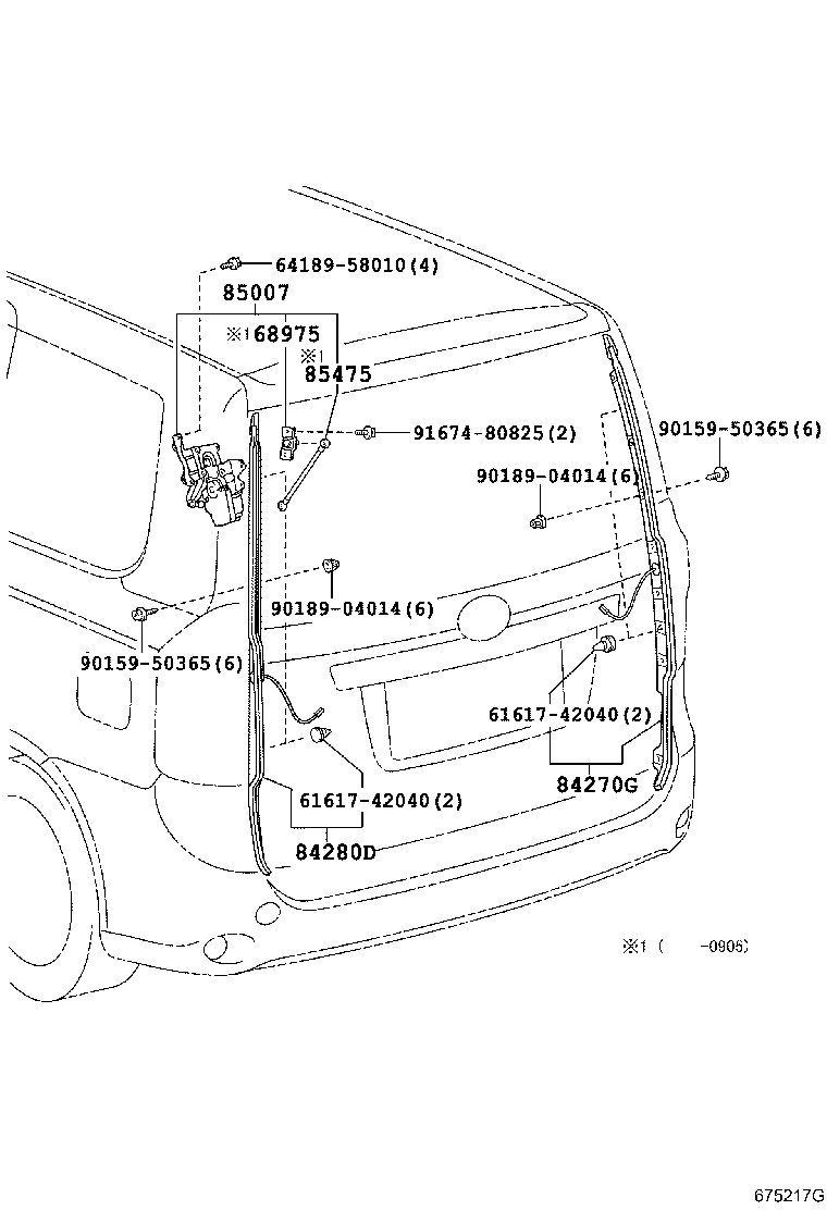 68960-28390 STAY ASSY, BACK DOOR, LH product image