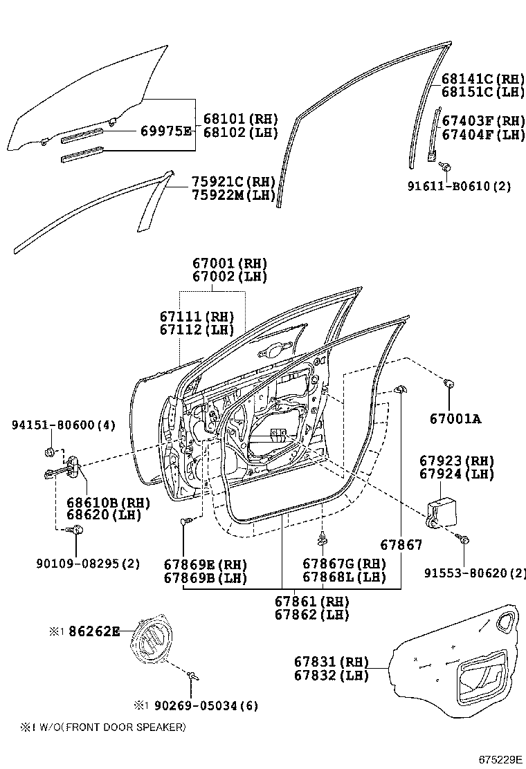67620-02F40-B0 BOARD SUB-ASSY, FRONT DOOR TRIM, LH product image