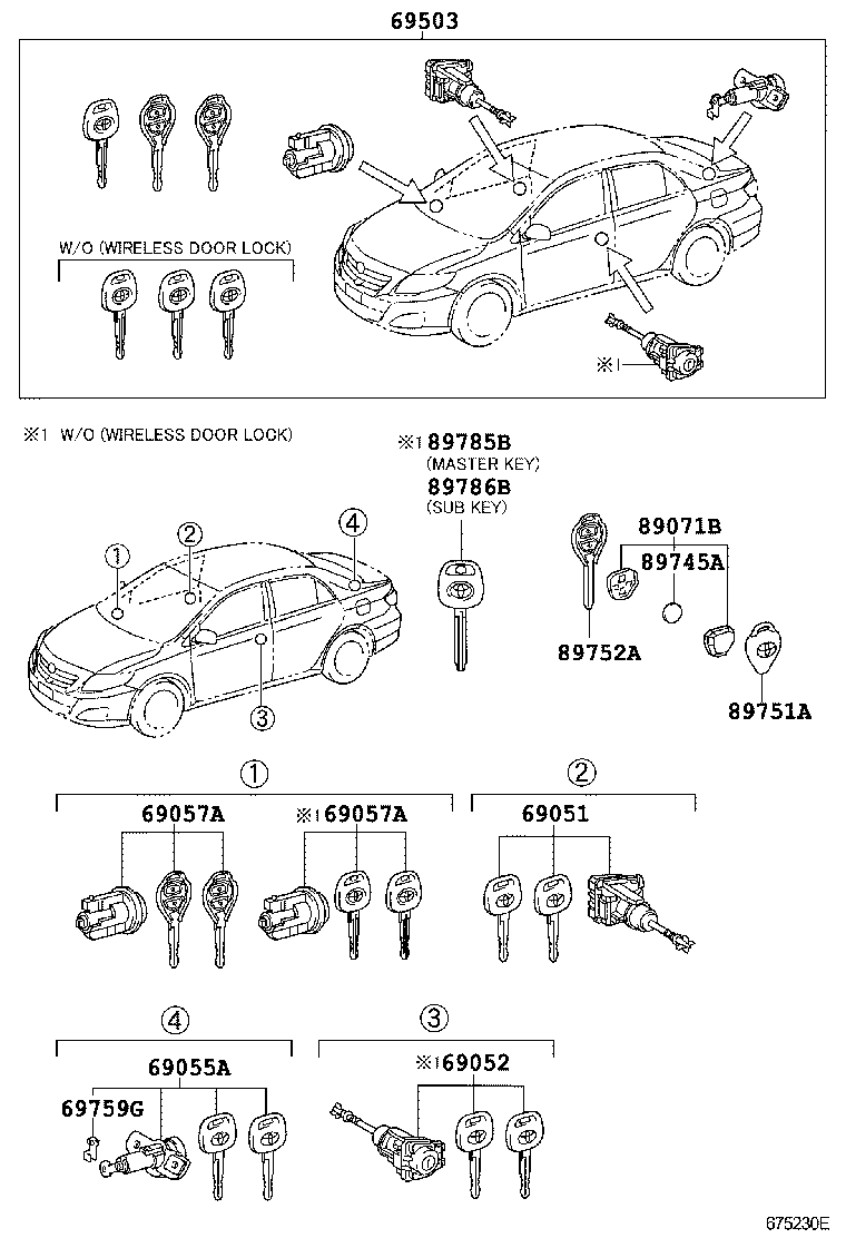 69005-12F20 CYLINDER SET, LOCK product image