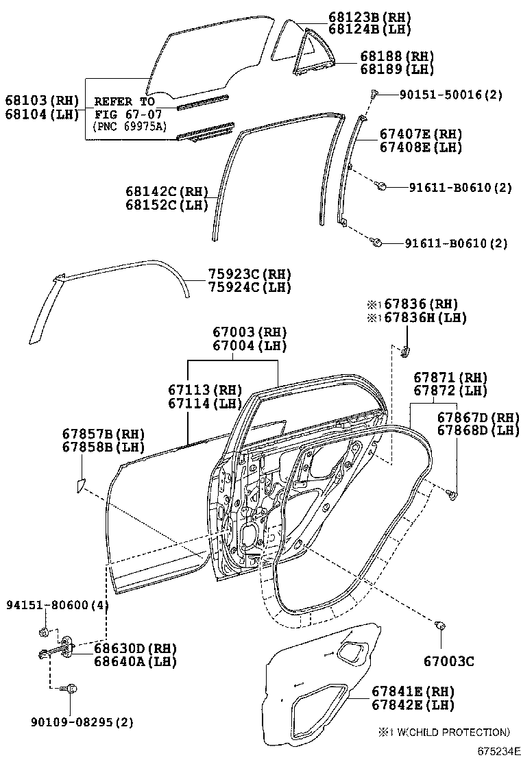 67640-02V90-B0 BOARD SUB-ASSY, REAR DOOR TRIM, LH product image