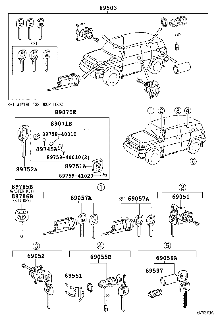 69005-35B20 CYLINDER SET, LOCK product image