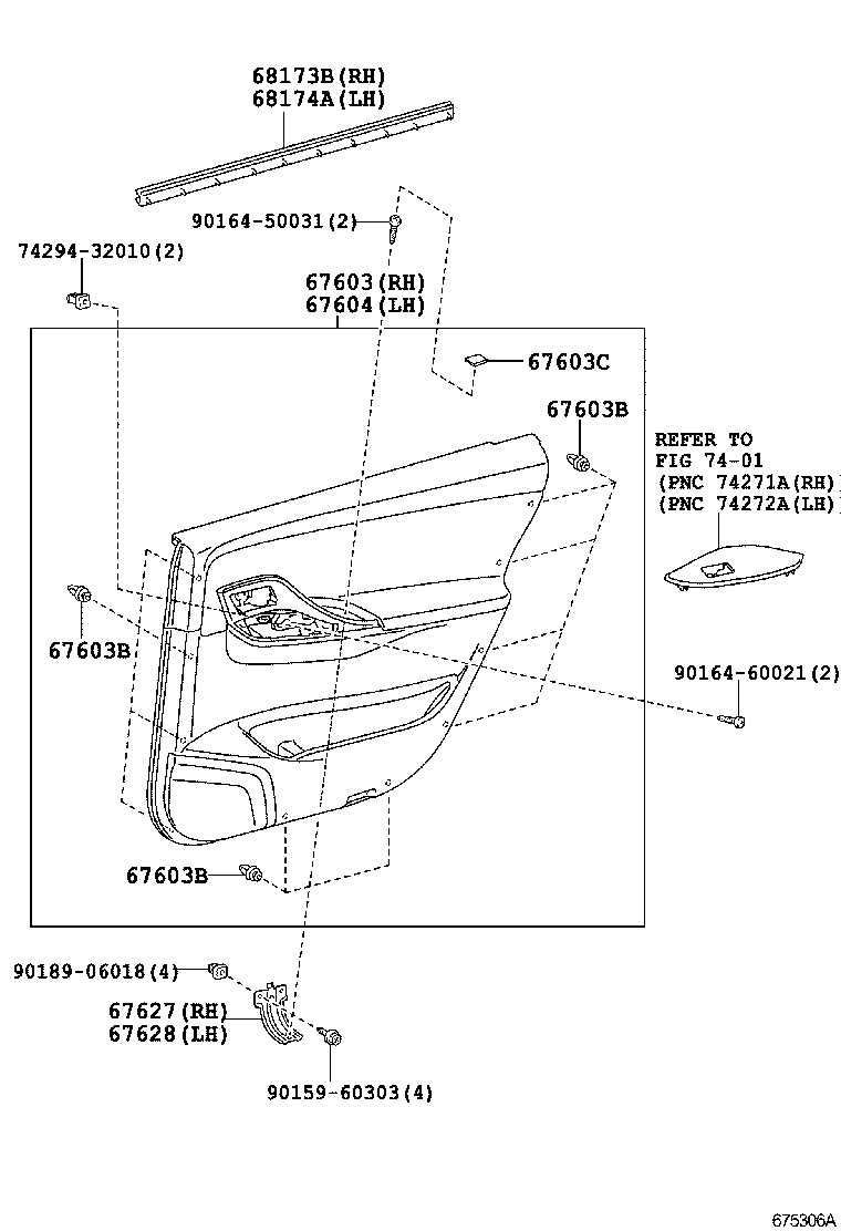 67003-72010 PANEL SUB-ASSY, REAR DOOR, RH product image