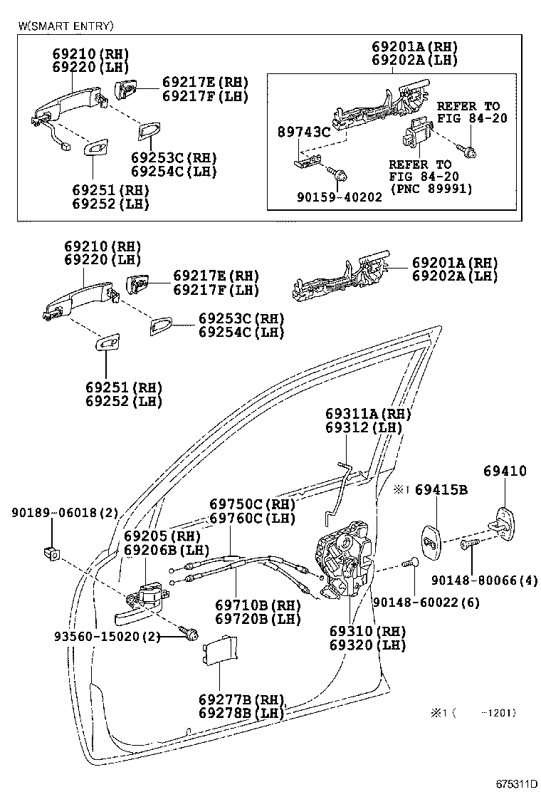 69210-60190 HANDLE ASSY, FRONT DOOR, OUTSIDE RH product image