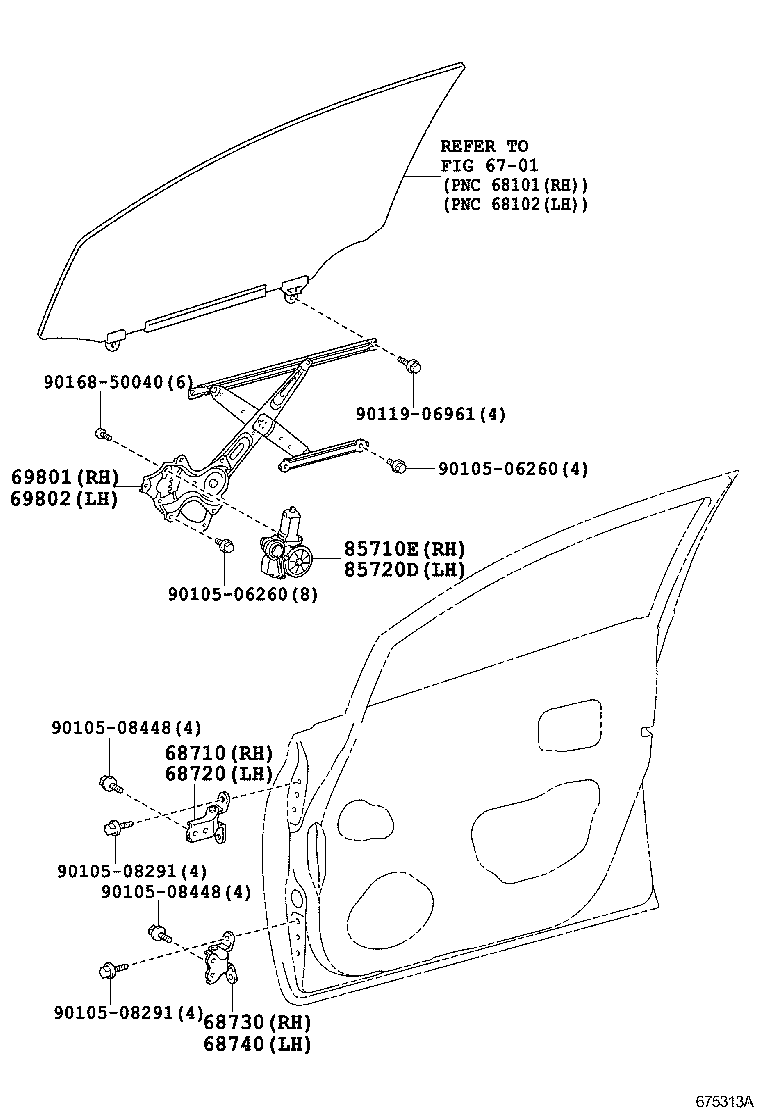 85710-72010 MOTOR ASSY, POWER WINDOW REGULATOR, RH product image