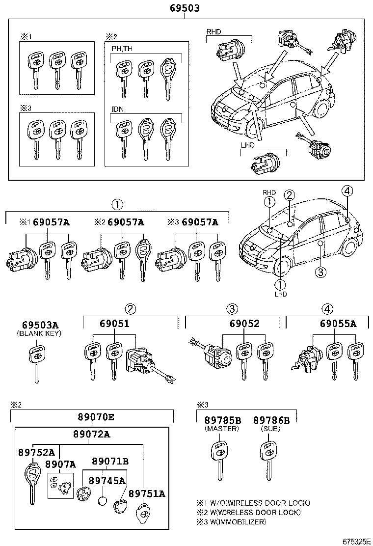 69005-0D200 CYLINDER SET, LOCK product image