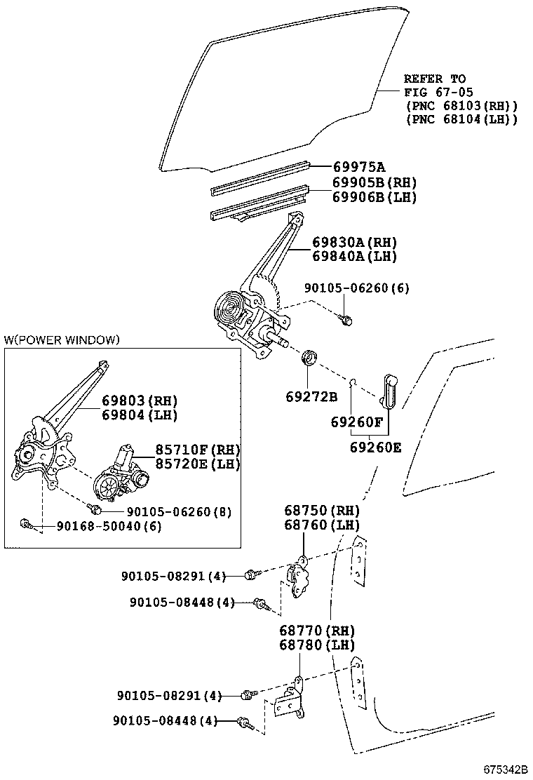 Toyota 69804-12180 REGULATOR SUB-ASSY, REAR DOOR WINDOW, LH