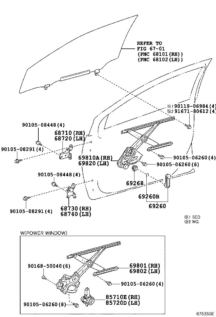 69810-12690 REGULATOR ASSY, FRONT DOOR WINDOW, RH product image