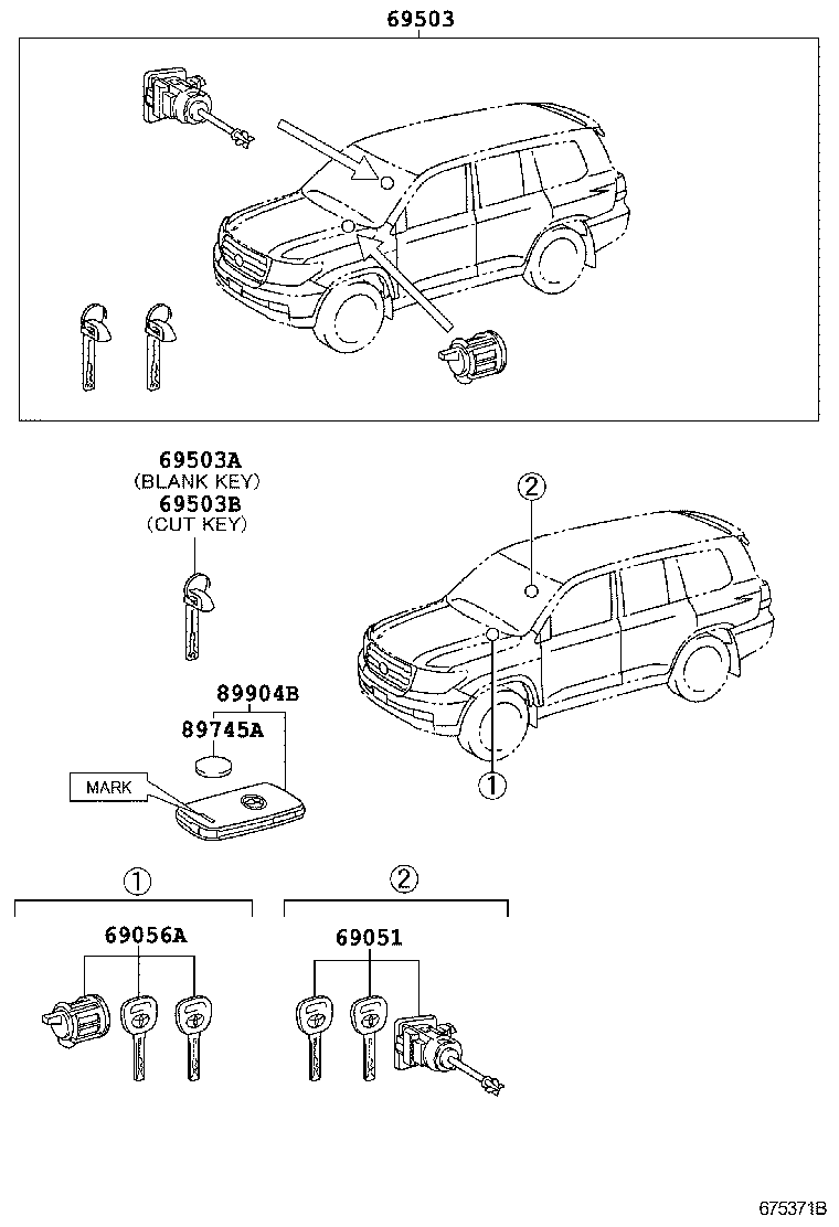 69005-60G40 CYLINDER SET, LOCK product image