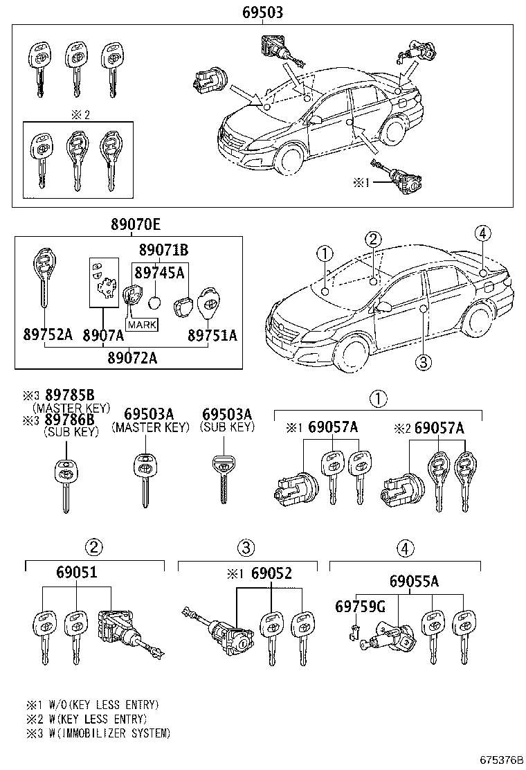 69005-12E60 CYLINDER SET, LOCK product image