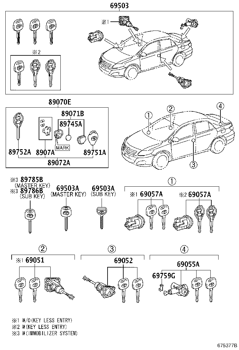 69005-12E60 CYLINDER SET, LOCK product image