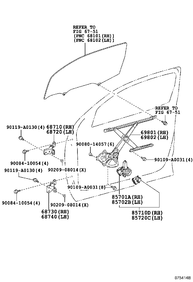 Toyota 85720-0C030 MOTOR ASSY, POWER WINDOW REGULATOR, LH