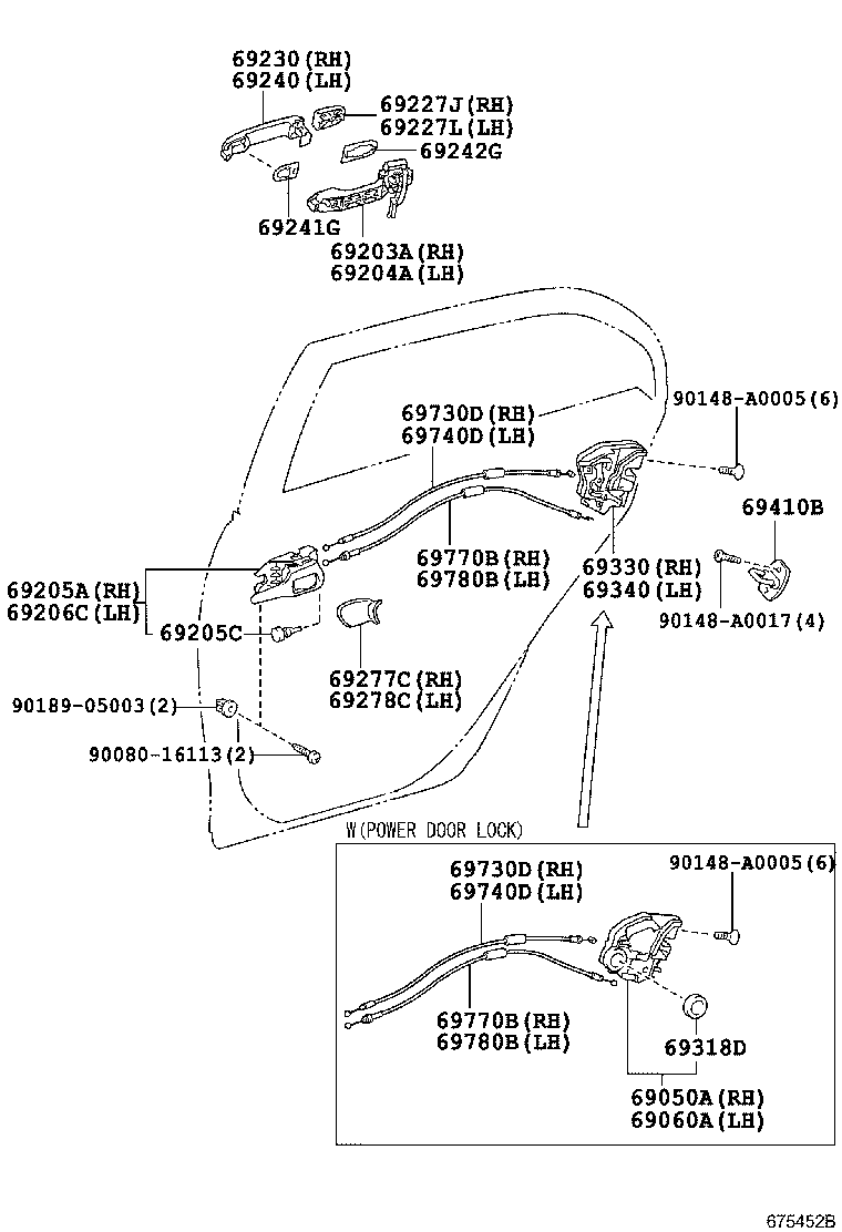 Toyota 69060-06100 LOCK ASSY, REAR DOOR W/MOTOR, LH