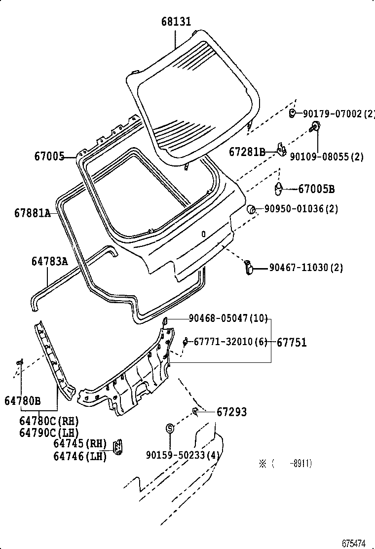 67005-2B070 PANEL SUB-ASSY, BACK DOOR product image