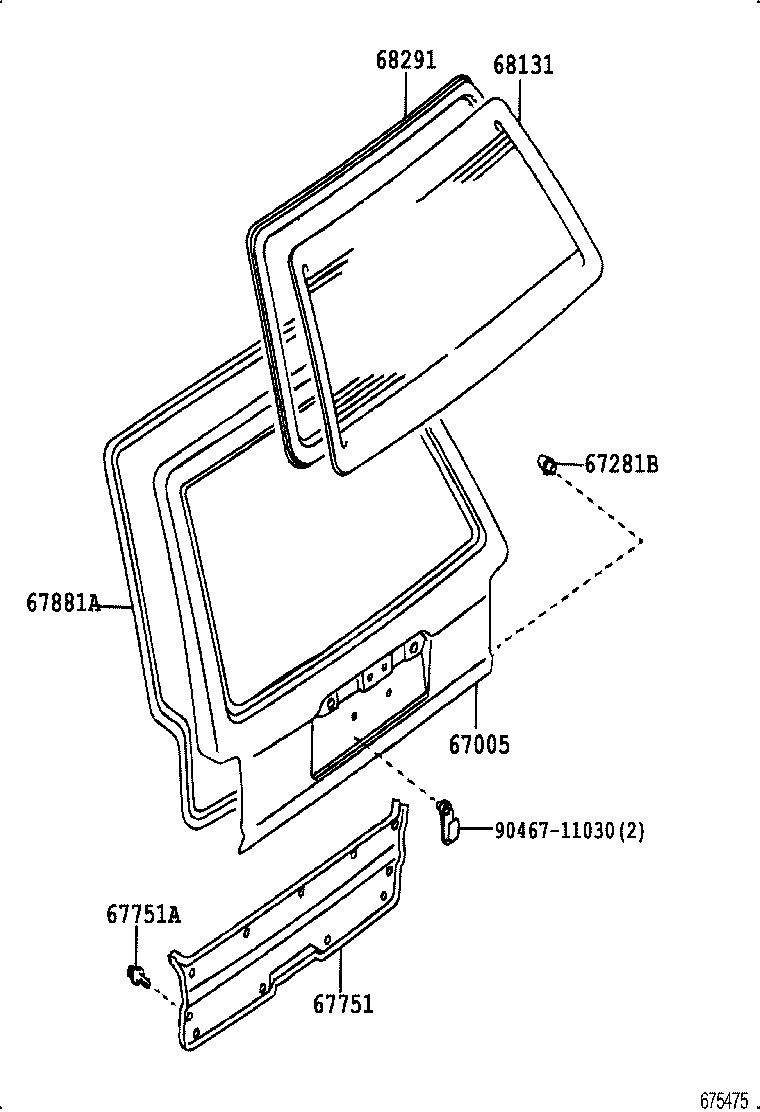 67005-2B070 PANEL SUB-ASSY, BACK DOOR product image